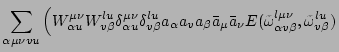$\displaystyle \sum_{\alpha\mu\nu v u}\left(
W^{\mu\nu}_{\alpha u} W^{lu}_{v\bet...
...
E(\tilde\omega^{l\mu\nu}_{\alpha v \beta}, \tilde\omega^{lu}_{v\beta})
\right.$
