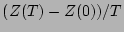 $ (Z(T) -Z(0))/T$