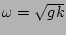 $ \omega = \sqrt{gk}$
